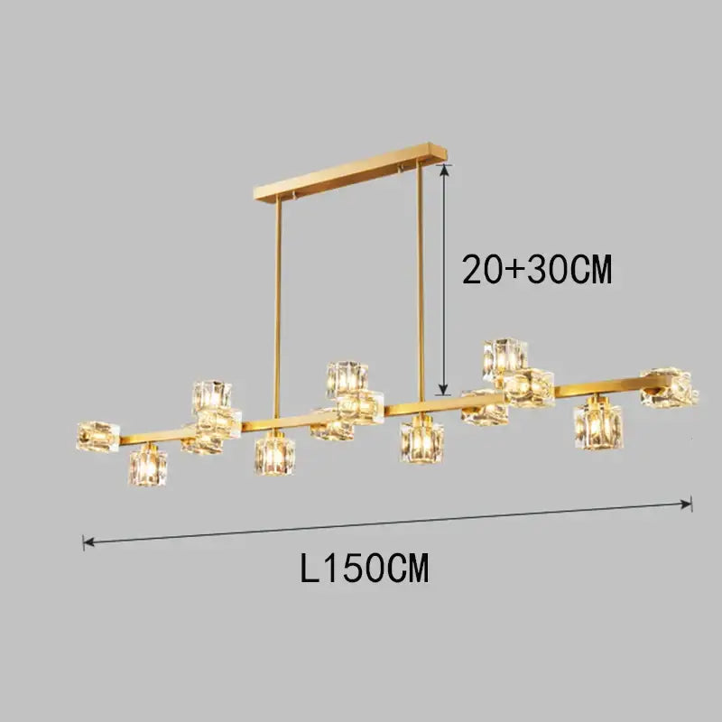 Modern gold crystal chandelier for dining room