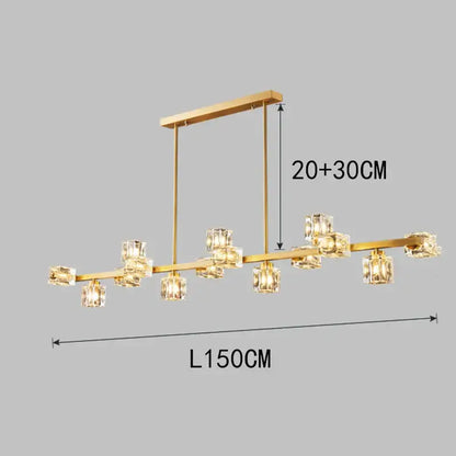 Modern gold crystal chandelier for dining room