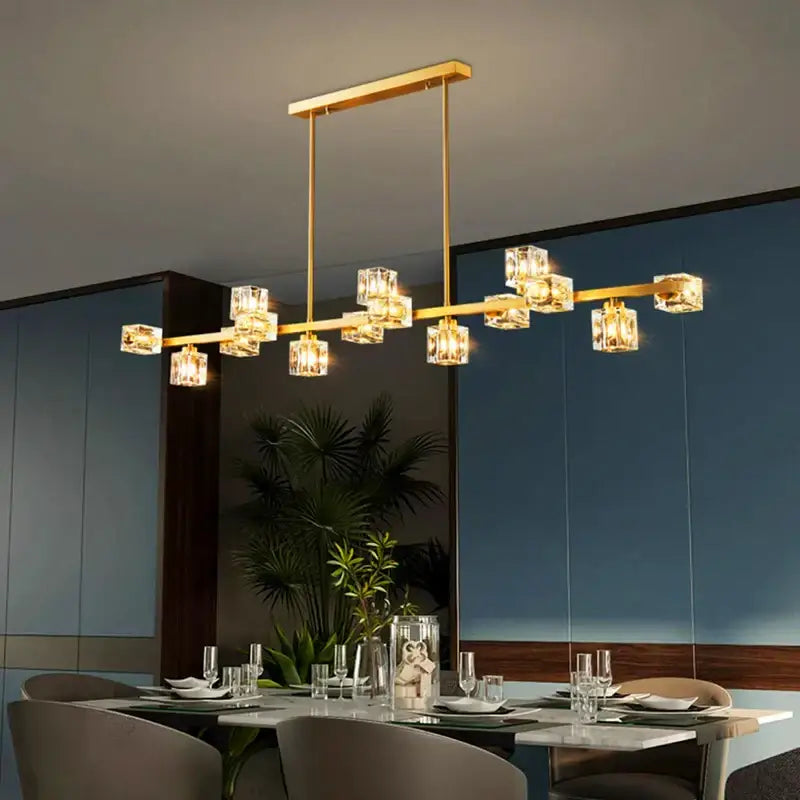 Modern gold crystal chandelier for dining room