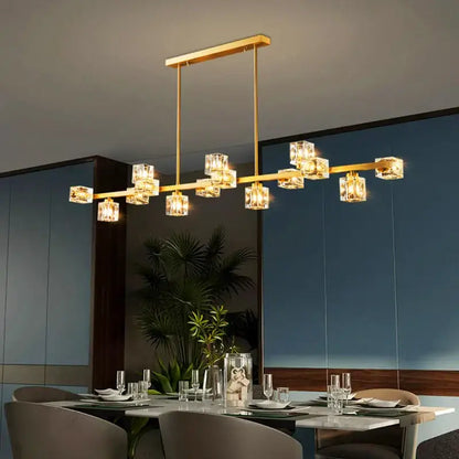 Modern gold crystal chandelier for dining room