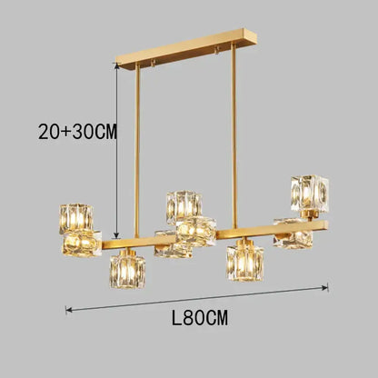 Modern gold crystal chandelier for dining room