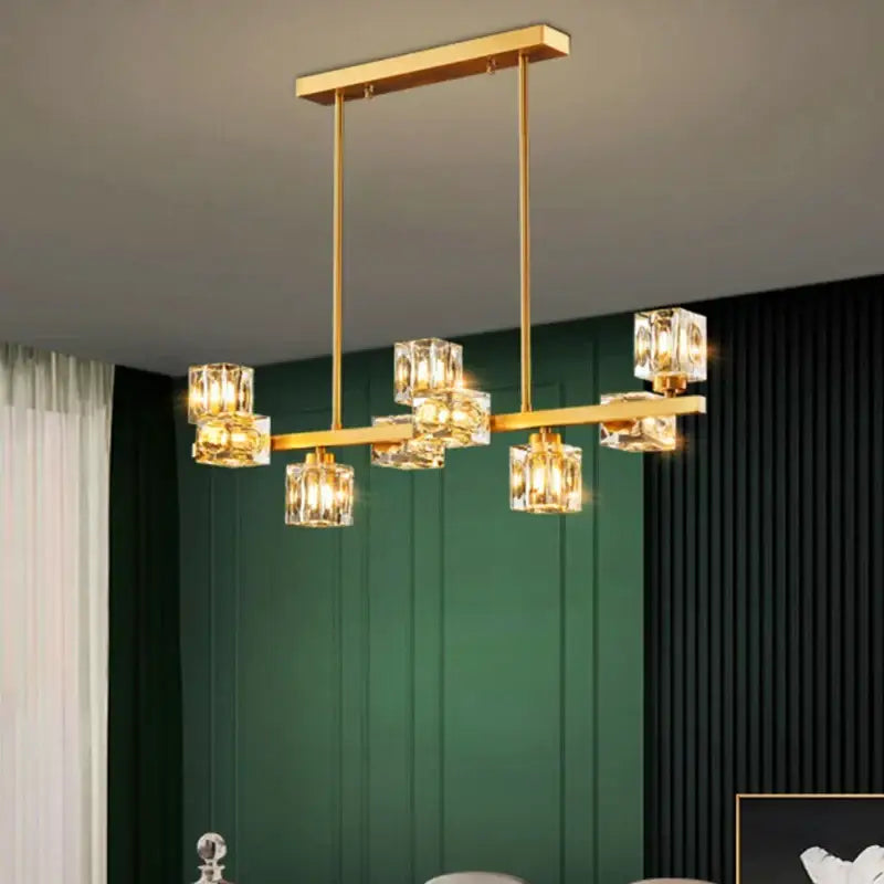 Modern gold crystal chandelier for dining room