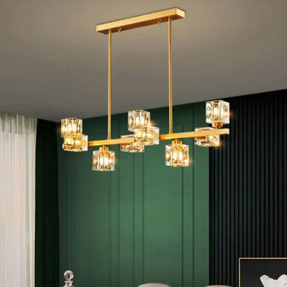 Modern gold crystal chandelier for dining room