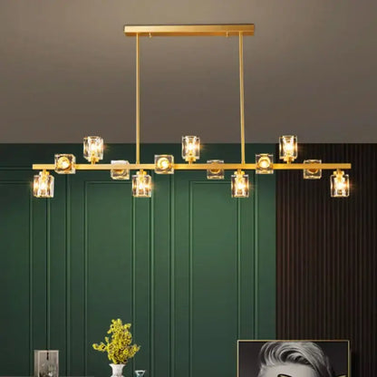Modern gold crystal chandelier for dining room