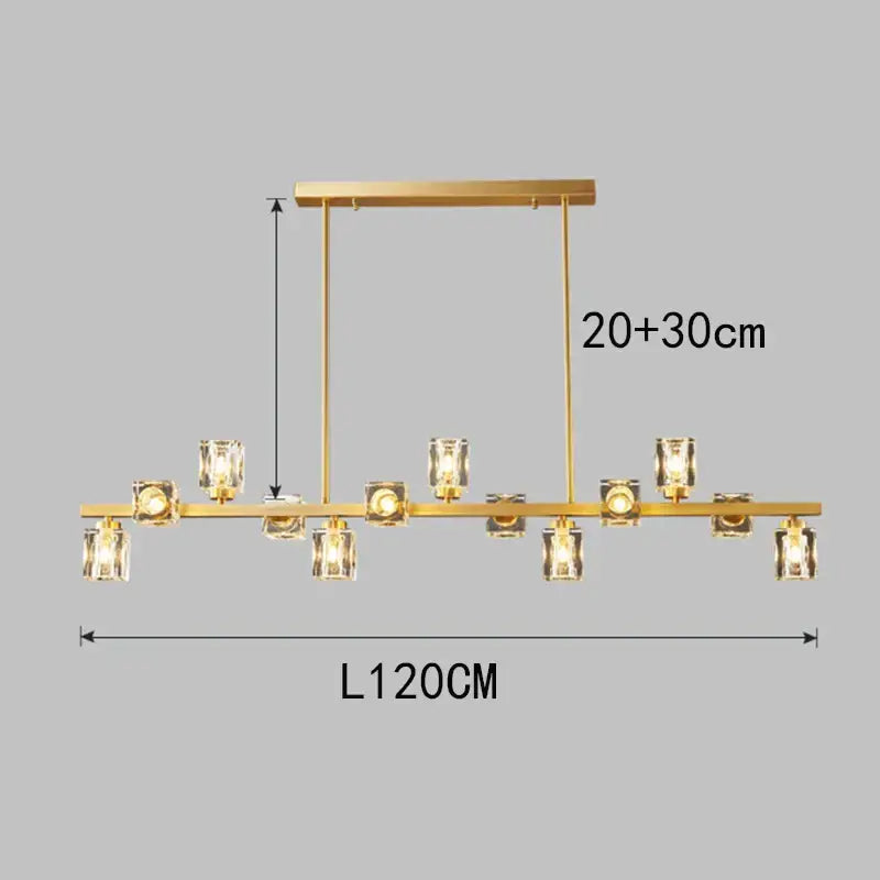 Modern gold crystal chandelier for dining room
