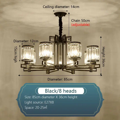 crystal chandelier gold geometric living room light