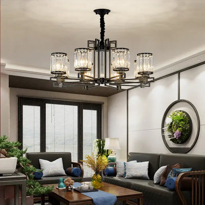 crystal chandelier gold geometric living room light