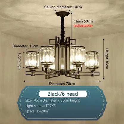 crystal chandelier gold geometric living room light