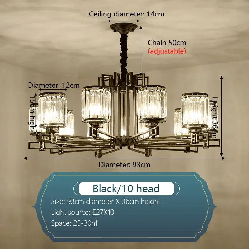 crystal chandelier gold geometric living room light