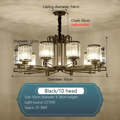 crystal chandelier gold geometric living room light
