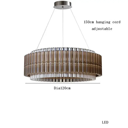 Modern copper & clear glass crystal chandelier living room light