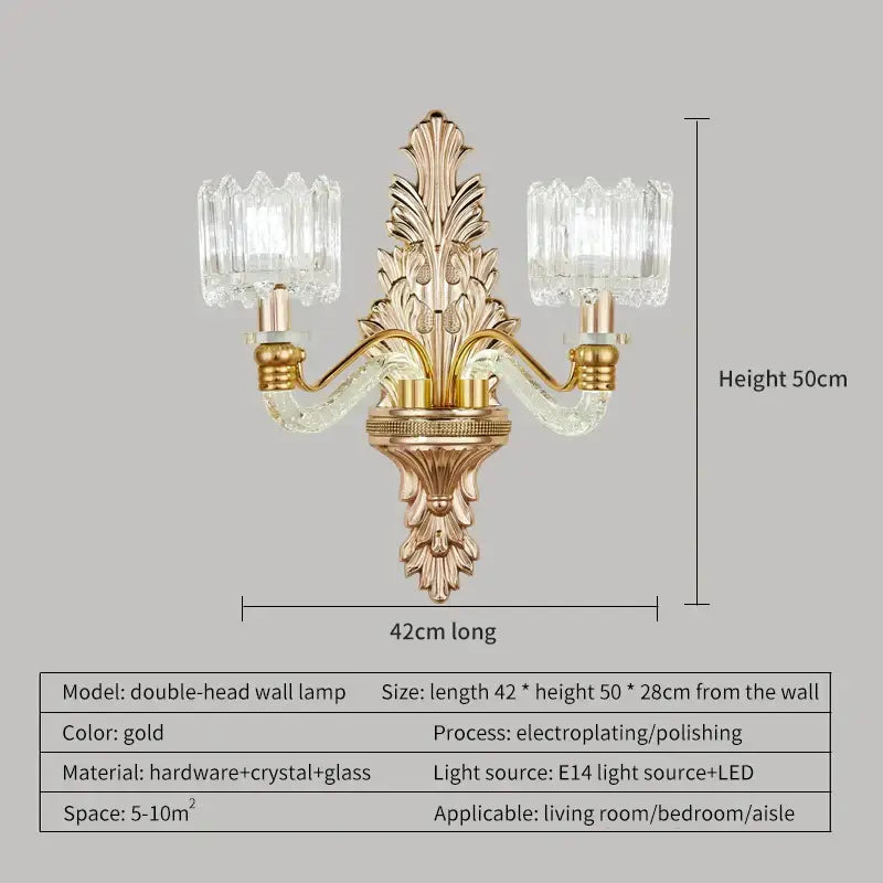 Elegant gold crystal chandelier for living room