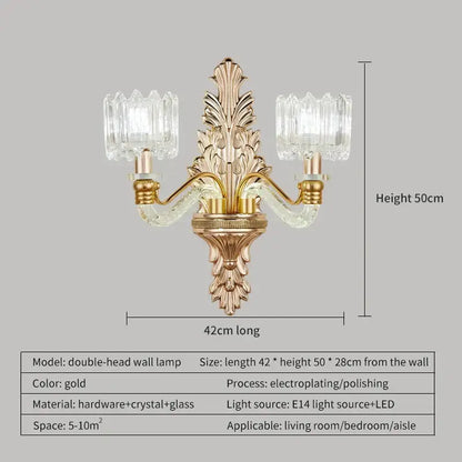 Elegant gold crystal chandelier for living room