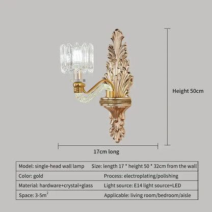Elegant gold crystal chandelier for living room