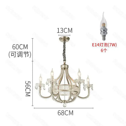Antique silver crystal chandelier for dining room