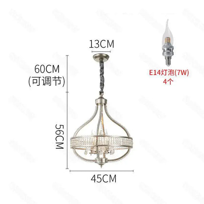 Antique silver crystal chandelier for dining room