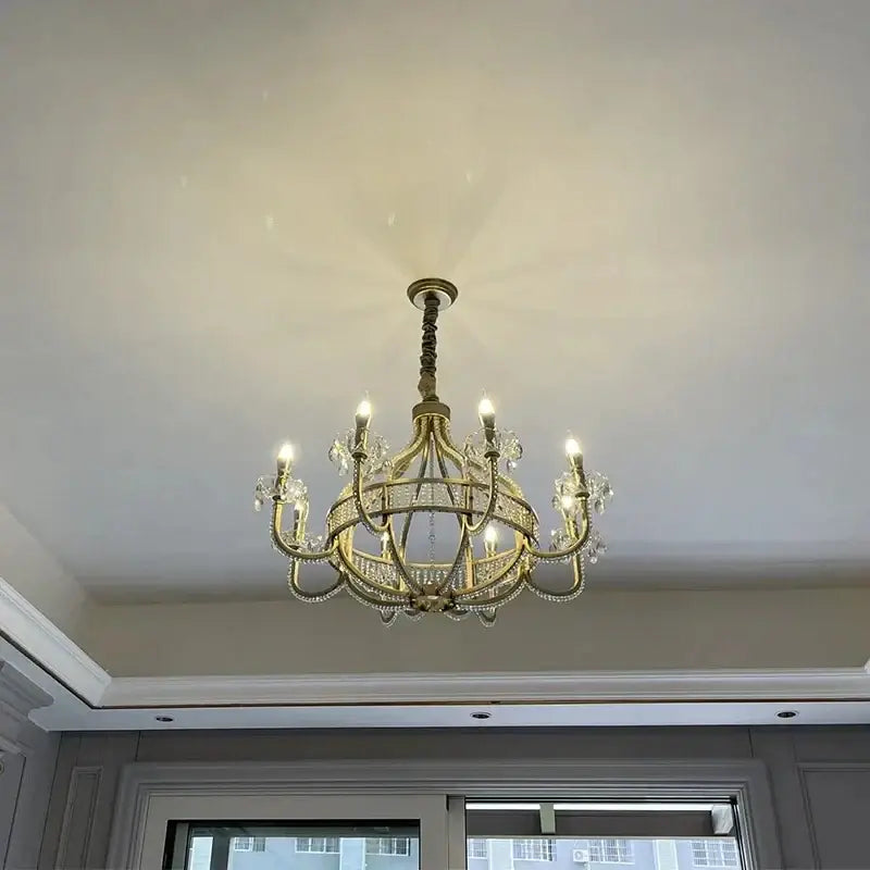Antique silver crystal chandelier for dining room