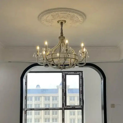 Antique silver crystal chandelier for dining room