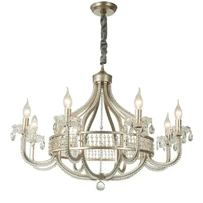 Antique silver crystal chandelier for dining room