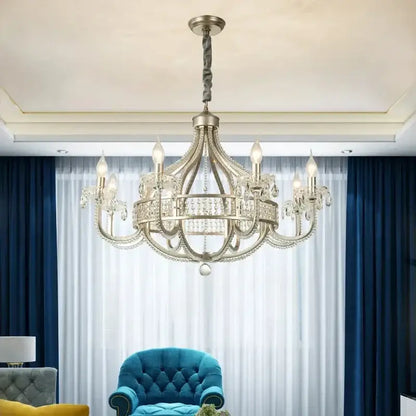 Antique silver crystal chandelier for dining room