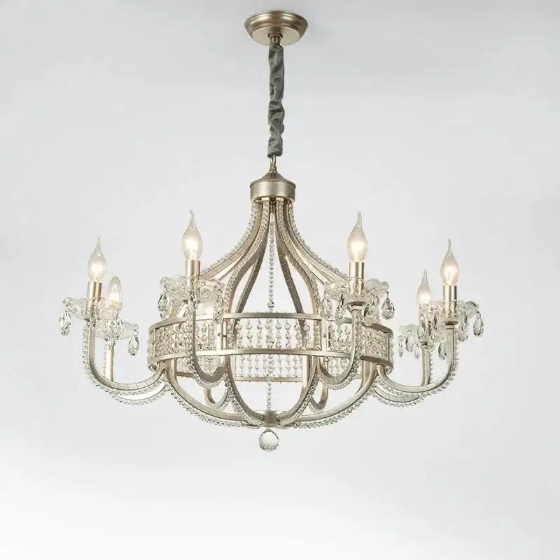 Antique silver crystal chandelier for dining room