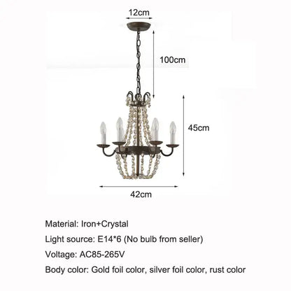 Antique brass crystal chandelier for dining room