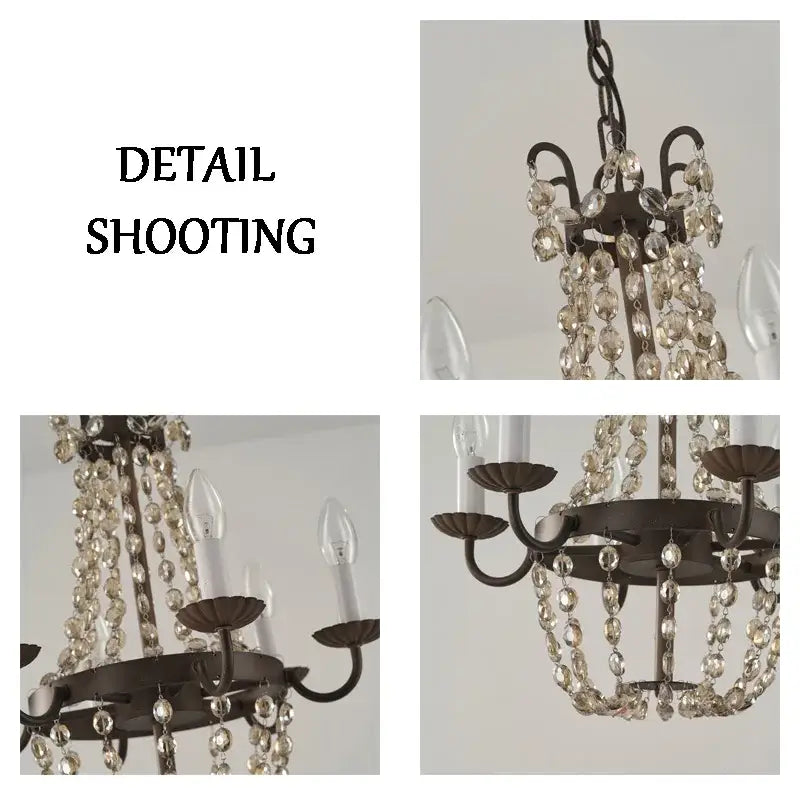 Antique brass crystal chandelier for dining room