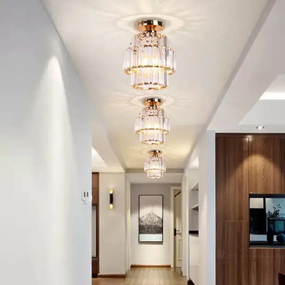 Modern chrome crystal chandelier living room ceiling light