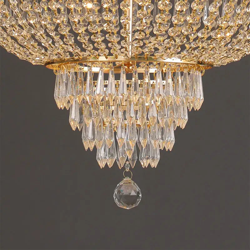 Ornate silver multi tier crystal chandelier living room
