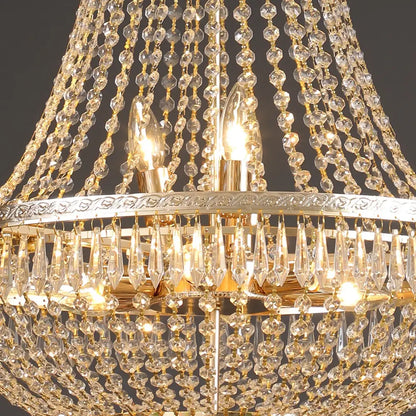 Ornate silver multi tier crystal chandelier living room
