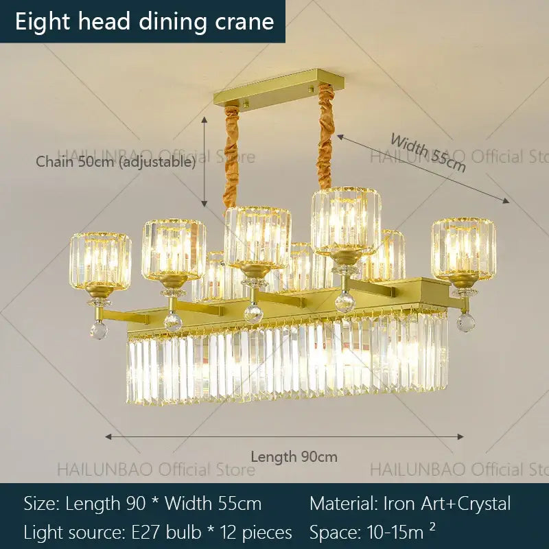 crystal chandelier golden multi tiered living room lamp