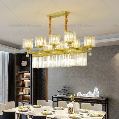 crystal chandelier golden multi tiered living room lamp
