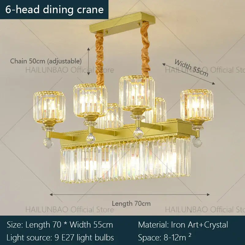 crystal chandelier golden multi tiered living room lamp