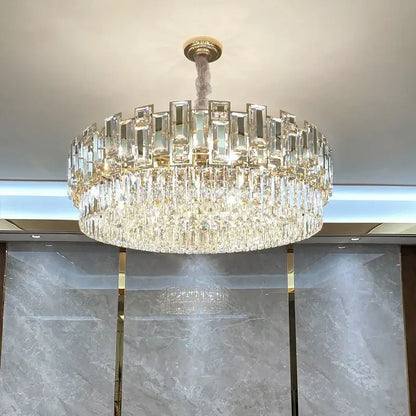Modern black crystal chandelier living room glass prism light