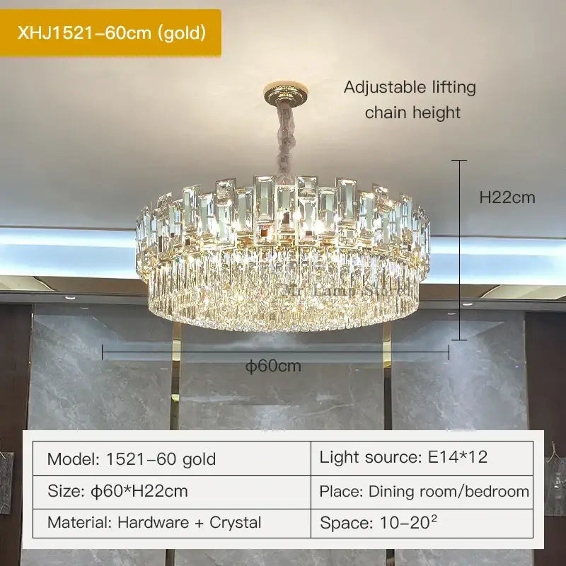 Modern black crystal chandelier living room glass prism light