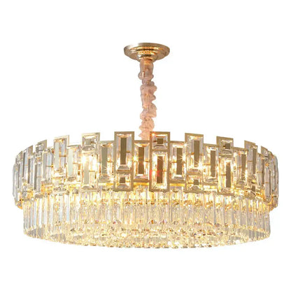 Modern black crystal chandelier living room glass prism light