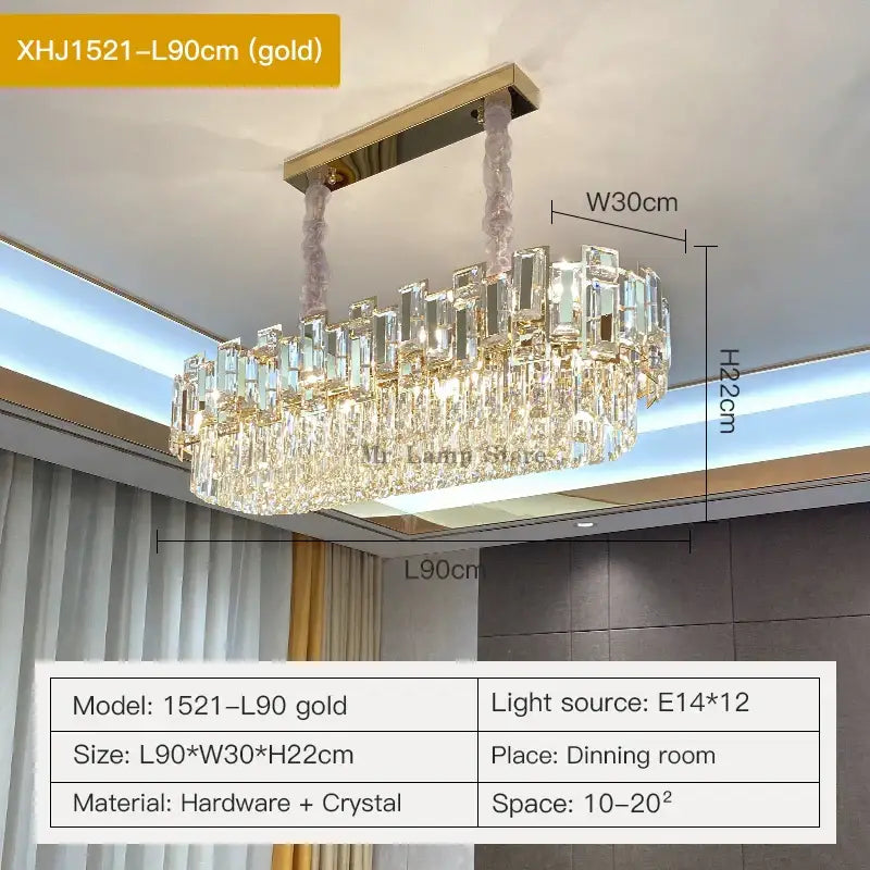 Modern black crystal chandelier living room glass prism light