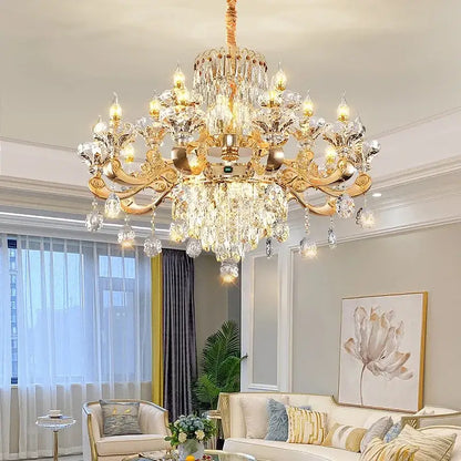 Classic european gold crystal chandelier dining room light