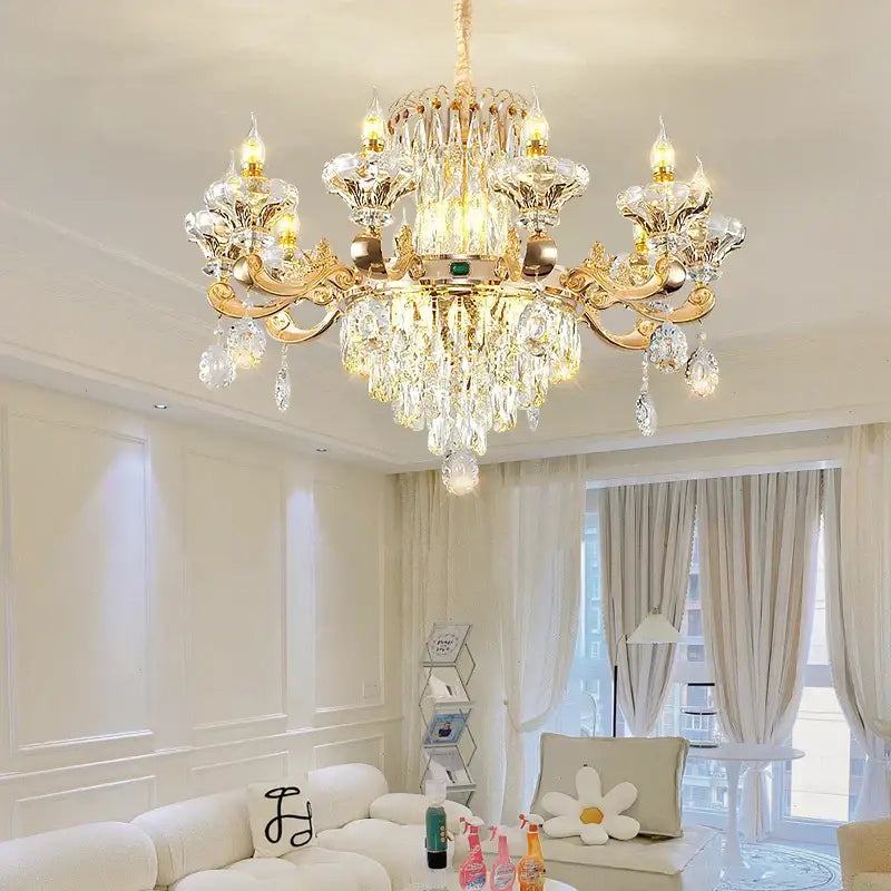 Classic european gold crystal chandelier dining room light