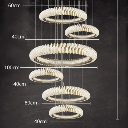 Modern spiral white crystal chandelier dining room led pendant light