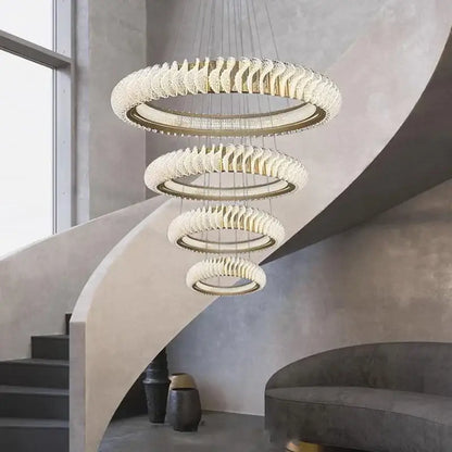 Modern spiral white crystal chandelier dining room led pendant light