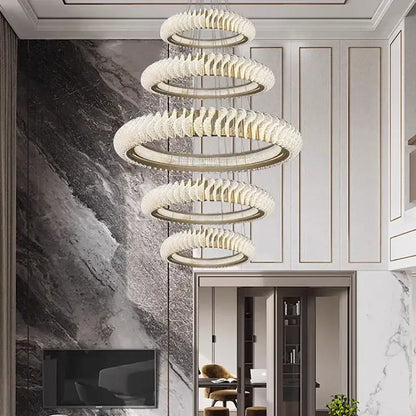 Modern spiral white crystal chandelier dining room led pendant light