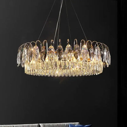 crystal chandelier gold & amber living room light