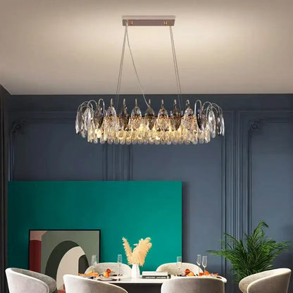 crystal chandelier gold & amber living room light