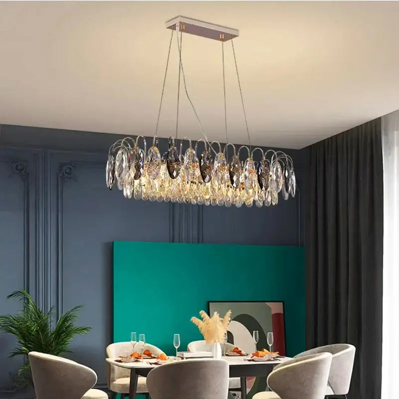 crystal chandelier gold & amber living room light