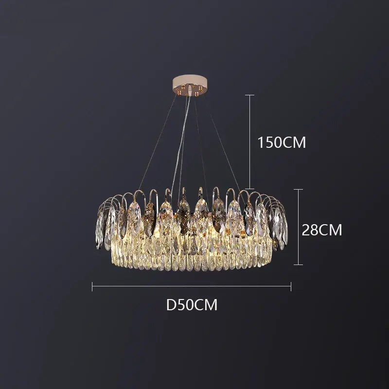 crystal chandelier gold & amber living room light