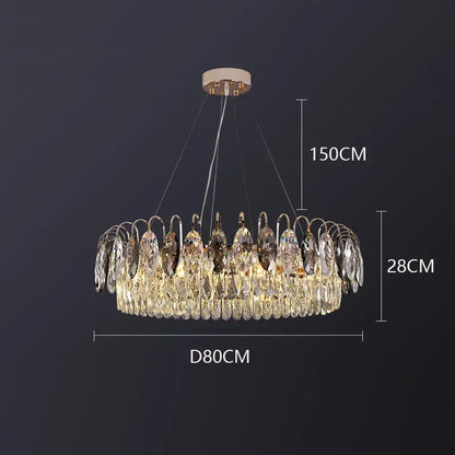crystal chandelier gold & amber living room light