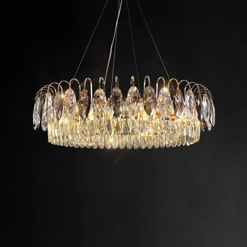 crystal chandelier gold & amber living room light