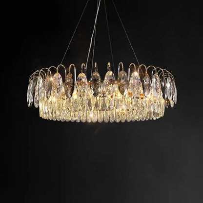 crystal chandelier gold & amber living room light