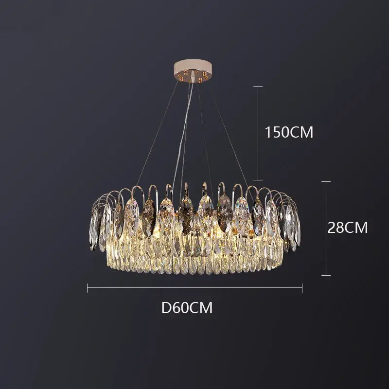 crystal chandelier gold & amber living room light
